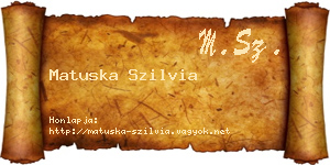 Matuska Szilvia névjegykártya